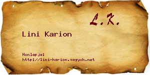 Lini Karion névjegykártya